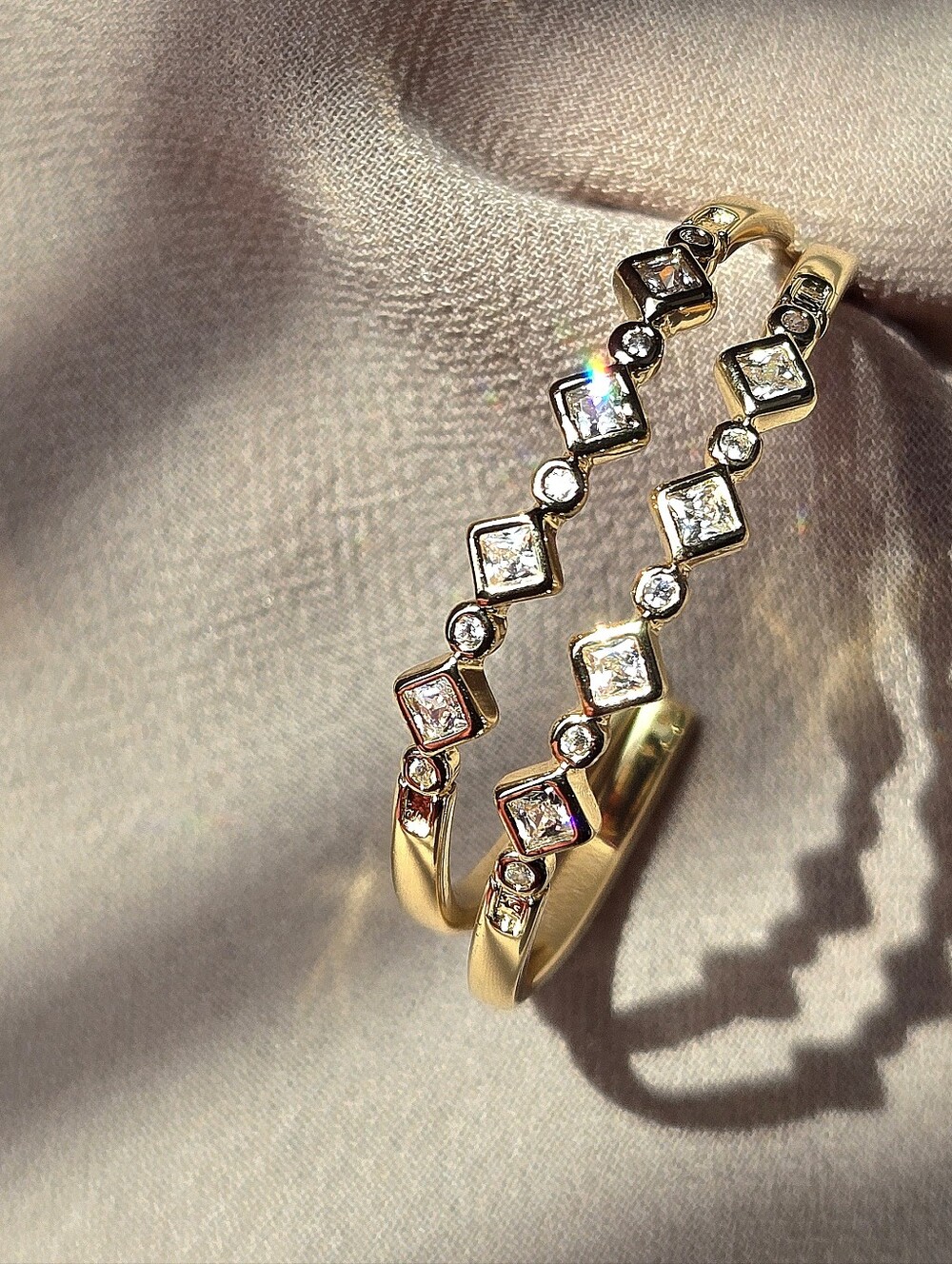 Hoops Diamond Shaped Design Earrings